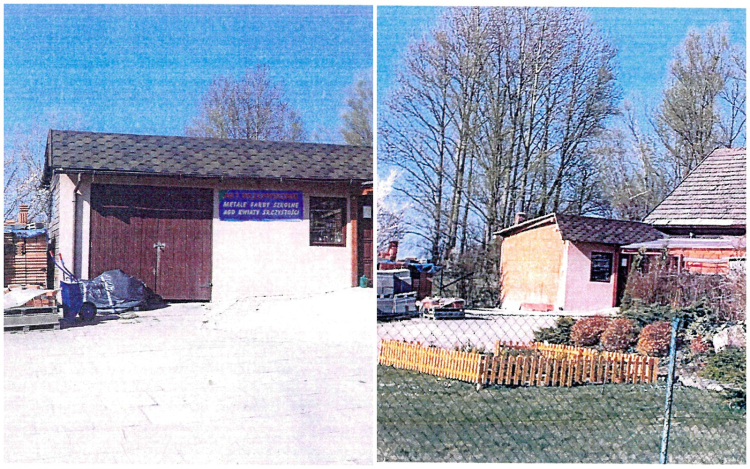 Obiekt, w którym według Urzędu Miejskiego Mirosława Bobkowska prowadziła działalność - przed (z lewej) i po (z prawej) rozbiórce. fot.z materiałów UM Kartuzy